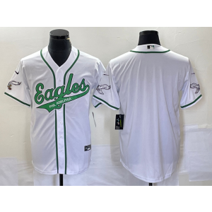 Nike Eagles Blank White Baseball Vapor Limited Men Jersey