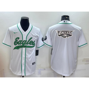 Nike Eagles Blank White Vapor Baseball Logo Limited Men Jersey