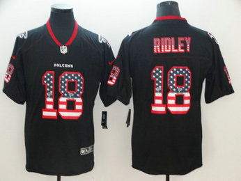 Nike Falcons #18 Calvin Ridley Black USA Flag Fashion Limited Jersey Nike Falcons #18 Calvin Ridley Black USA Flag Fashion Limited Jersey