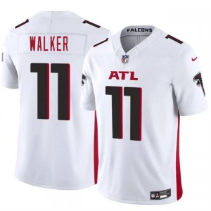 Nike Falcons 11 Jalon Walker White 2025 Draft F.U.S.E. Vapor Limited Men Jersey