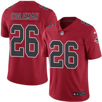 Nike Falcons 26 Tevin Coleman Red Color Rush Limited Jersey Nike Falcons 26 Tevin Coleman Red Color Rush Limited Jersey