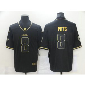 Nike Falcons 8 Kyle Pitts Black Gold Vapor Limited Men Jersey Nike Falcons 8 Kyle Pitts Black Gold Vapor Limited Men Jersey