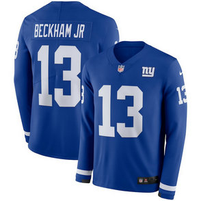 Nike Giants #13 Odell Beckham Jr. Blue Long Sleeve Limited Jersey Nike Giants #13 Odell Beckham Jr. Blue Long Sleeve Limited Jersey