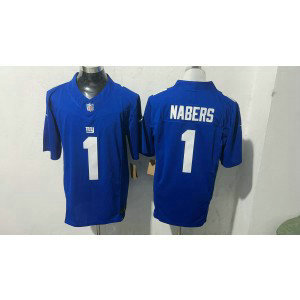 Nike Giants 1 Malik Nabers Blue F.U.S.E. Vapor Limited Men Jersey Nike Giants 1 Malik Nabers Blue F.U.S.E. Vapor Limited Men Jersey