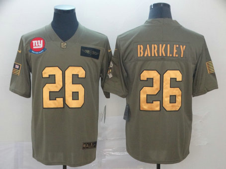 Nike Giants 26 Saquon Barkley 2019 Olive Gold Salute To Service Limited Jersey Nike Giants 26 Saquon Barkley 2019 Olive Gold Salute To Service Limited Jersey