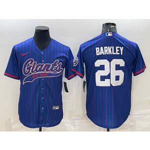 Nike Giants 26 Saquon Barkley Blue Vapor Baseball Limited Men Jersey Nike Giants 26 Saquon Barkley Blue Vapor Baseball Limited Men Jersey