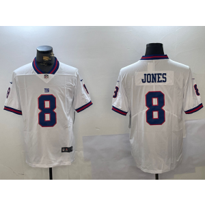 Nike Giants 8 Daniel Jones White Color Rush Limited Men Jersey Nike Giants 8 Daniel Jones White Color Rush Limited Men Jersey