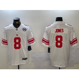 Nike Giants 8 Daniel Jones White Team Logo Vapor Limited Men Jersey Nike Giants 8 Daniel Jones White Team Logo Vapor Limited Men Jersey