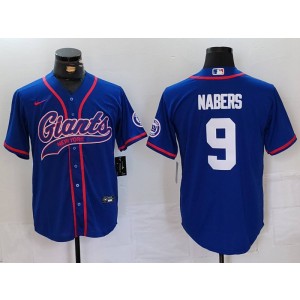 Nike Giants 9 Nabers Blue Vapor Baseball Limited Men Jersey Nike Giants 9 Nabers Blue Vapor Baseball Limited Men Jersey