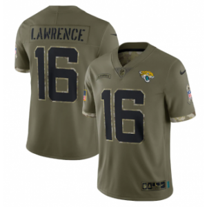 Nike Jacksonville Jaguars 16 Trevor Lawrence Olive 2022 Salute To Service Limited Men Jersey