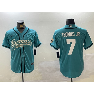 Nike Jacksonville Jaguars 7 Thomas JR Teal Vapor Baseball Limited Men Jersey