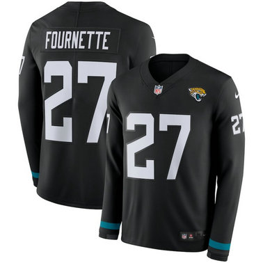 Nike Jaguars #27 Leonard Fournette Black Therma Long Sleeve Jersey