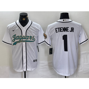 Nike Jaguars 1 Travis Etienne White Vapor Baseball Limited Men Jersey