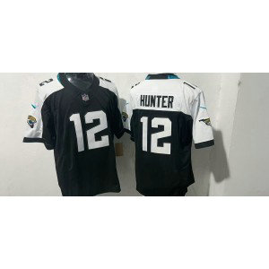 Nike Jaguars 12 Travis Hunter Black White F.U.S.E. Vapor Limited Men Jersey