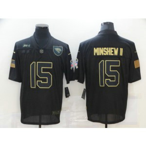 Nike Jaguars 15 Gardner Minshew II 2020 Black Salute to Service Limited Men Jersey