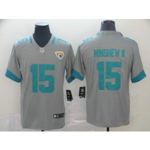 Nike Jaguars 15 Gardner Minshew II Grey Inverted Legend Limited Men Jersey