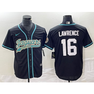 Nike Jaguars 16 Trevor Lawrence Black Baseball Vapor Limited Men Jersey