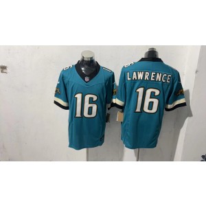 Nike Jaguars 16 Trevor Lawrence Teal Throwback F.U.S.E. Vapor Limited Men Jersey