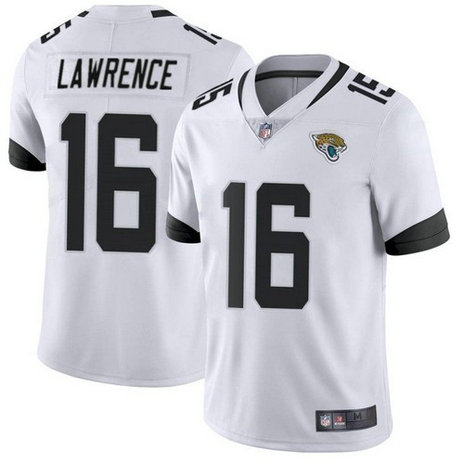 Nike Jaguars 16 Trevor Lawrence White 2021 Draft Vapor Limited Jersey