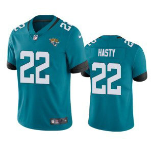 Nike Jaguars 22 JaMycal Hasty Teal Vapor Untouchable Limited Men Jersey