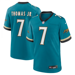 Nike Jaguars 7 Brian Thomas JR Teal Throwback Vapor Limited Men Jersey