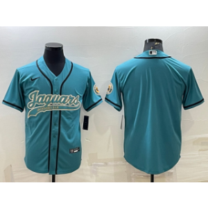 Nike Jaguars Blank Teal With Patch Vapor Baseball Limited Men Jersey