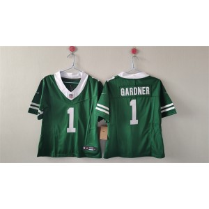 Nike Jets 1 Sauce Gardner Green 2024 F.U.S.E. Vapor Limited Women Jersey