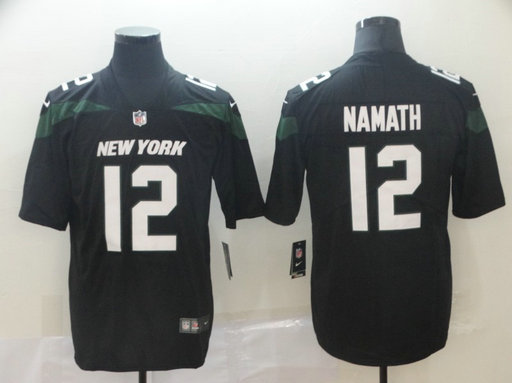 Nike Jets 12 Joe Namath Black New 2019 Vapor Untouchable Limited Jersey Nike Jets 12 Joe Namath Black New 2019 Vapor Untouchable Limited Jersey