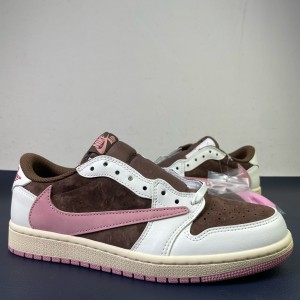 Nike Jordan 1 Travis Scott Pink Brown Low Shoes