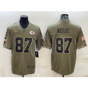 Nike Kansas City Chiefs 87 Travis Kelce Olive 2022 Salute To Service Limited Men Jersey Nike Kansas City Chiefs 87 Travis Kelce Olive 2022 Salute To Service Limited Men Jersey