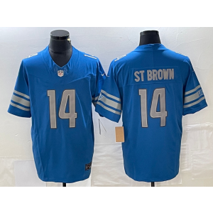 Nike Lions 14 St Brown Blue 2023 F.U.S.E Vapor Limited Men Jersey Nike Lions 14 St Brown Blue 2023 F.U.S.E Vapor Limited Men Jersey