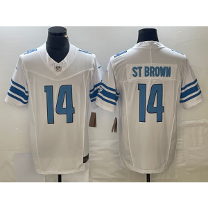 Nike Lions 14 St Brown White 2023 F.U.S.E Vapor Limited Men Jersey Nike Lions 14 St Brown White 2023 F.U.S.E Vapor Limited Men Jersey