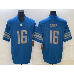 Nike Lions 16 Jared Goff Blue 2023 F.U.S.E Vapor Limited Men Jersey Nike Lions 16 Jared Goff Blue 2023 F.U.S.E Vapor Limited Men Jersey