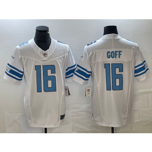 Nike Lions 16 Jared Goff White 2023 F.U.S.E Vapor Limited Men Jersey Nike Lions 16 Jared Goff White 2023 F.U.S.E Vapor Limited Men Jersey