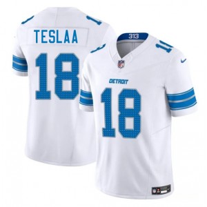Nike Lions 18 Isaac TeSlaa White 2025 Draft F.U.S.E. Vapor Limited Men Jersey