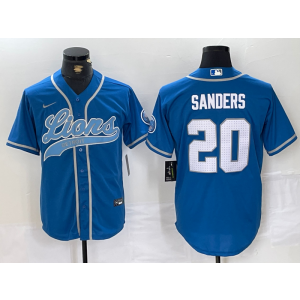 Nike Lions 20 Barry Sanders Blue Vapor Baseball Limited Men Jersey Nike Lions 20 Barry Sanders Blue Vapor Baseball Limited Men Jersey