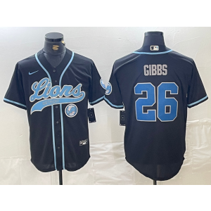 Nike Lions 26 Jahmyr Gibbs Black Vapor Baseball Limited Men Jersey Nike Lions 26 Jahmyr Gibbs Black Vapor Baseball Limited Men Jersey