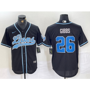 Nike Lions 26 Jahmyr Gibbs Black Vapor Baseball Limited Men Jersey Nike Lions 26 Jahmyr Gibbs Black Vapor Baseball Limited Men Jersey