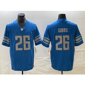 Nike Lions 26 Jahmyr Gibbs Blue 2023 F.U.S.E Vapor Limited Men Jersey