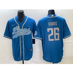 Nike Lions 26 Jahmyr Gibbs Blue Baseball Vapor Limited Men Jersey Nike Lions 26 Jahmyr Gibbs Blue Baseball Vapor Limited Men Jersey