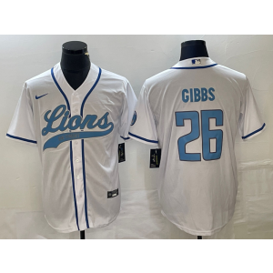 Nike Lions 26 Jahmyr Gibbs White Baseball Vapor Limited Men Jersey Nike Lions 26 Jahmyr Gibbs White Baseball Vapor Limited Men Jersey