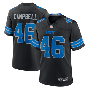 Nike Lions 46 Jack Campbell Black F.U.S.E. Vapor Limited Men Jersey