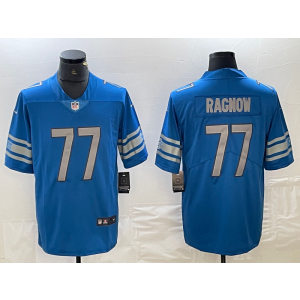 Nike Lions 77 Ragnow Blue Vapor Untouchable Limited Men Jersey