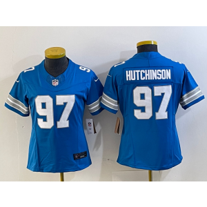 Nike Lions 97 Aidan Hutchinson Blue 2024 F.U.S.E. Vapor Limited Women Jersey Nike Lions 97 Aidan Hutchinson Blue 2024 F.U.S.E. Vapor Limited Women Jersey