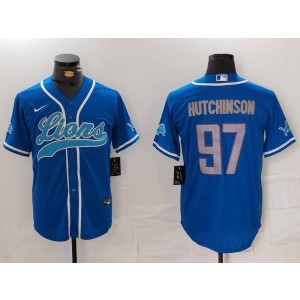 Nike Lions 97 Aidan Hutchinson Blue Vapor Baseball Limited Men Jersey Nike Lions 97 Aidan Hutchinson Blue Vapor Baseball Limited Men Jersey