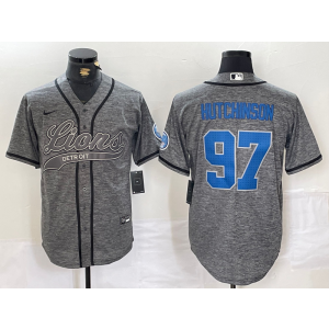 Nike Lions 97 Aidan Hutchinson Gray Vapor Baseball Limited Men Jersey Nike Lions 97 Aidan Hutchinson Gray Vapor Baseball Limited Men Jersey