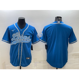 Nike Lions Blank Blue With Patch Vapor Baseball Limited Men Jersey Nike Lions Blank Blue With Patch Vapor Baseball Limited Men Jersey