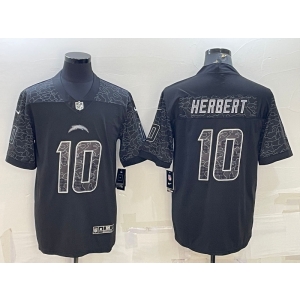 Nike Los Angeles Chargers 10 Justin Herbert Black Reflective Vapor Limited Men Jersey Nike Los Angeles Chargers 10 Justin Herbert Black Reflective Vapor Limited Men Jersey