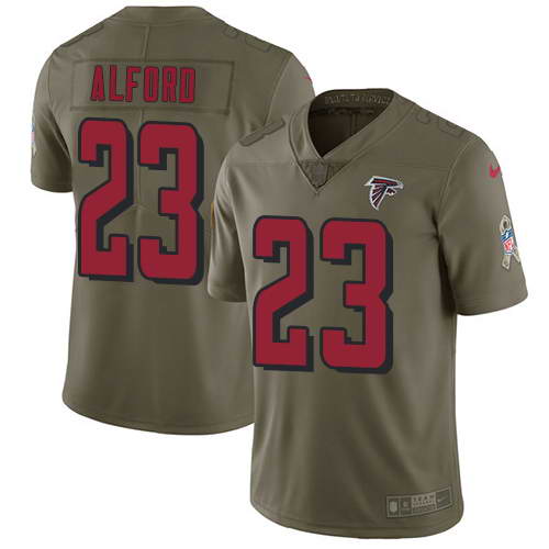 Nike Men's Atlanta Falcons #23 Robert Alford Olive 2017 Salute To Service Stitched NFL Limited Jersey