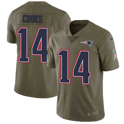Nike Men's New England Patriots #14 Brandin Cooks Olive 2017 Salute To Service Stitched NFL Limited Jersey Nike Men's New England Patriots #14 Brandin Cooks Olive 2017 Salute To Service Stitched NFL Limited Jersey